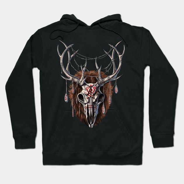 Wendigo Skull Hoodie by underheaven